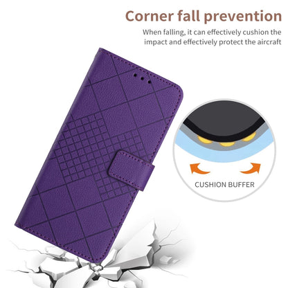 For Samsung Galaxy S25 5G Rhombic Grid Texture Leather Phone Case(Purple) - Galaxy S25 5G Cases by PMC Jewellery | Online Shopping South Africa | PMC Jewellery | Buy Now Pay Later Mobicred