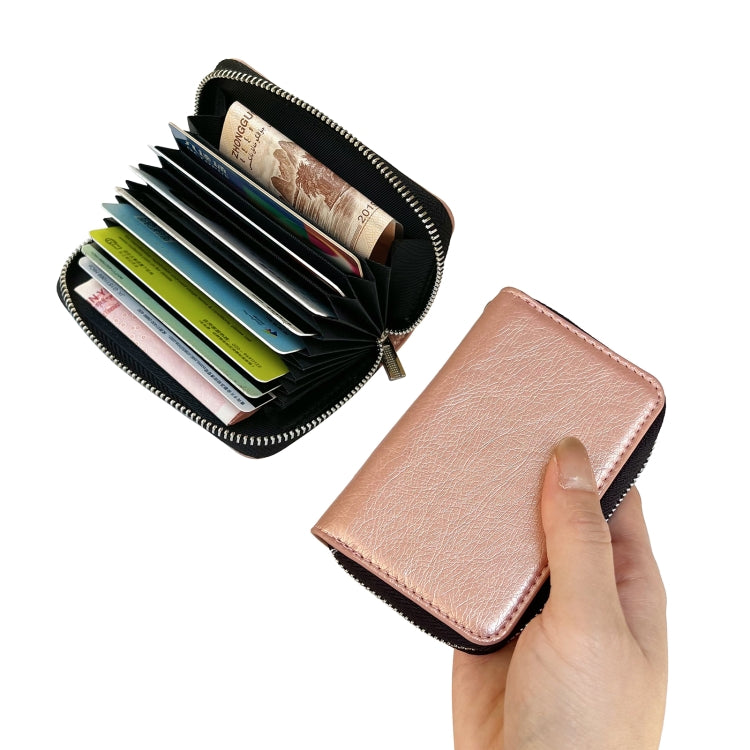 For Google Pixel 6a Solid Color Zipper 11-Card Slots Bag Phone Case with Lanyard(Rose Gold) - Google Cases by PMC TechLife | Online Shopping South Africa | PMC TechLife | Buy Now Pay Later Mobicred