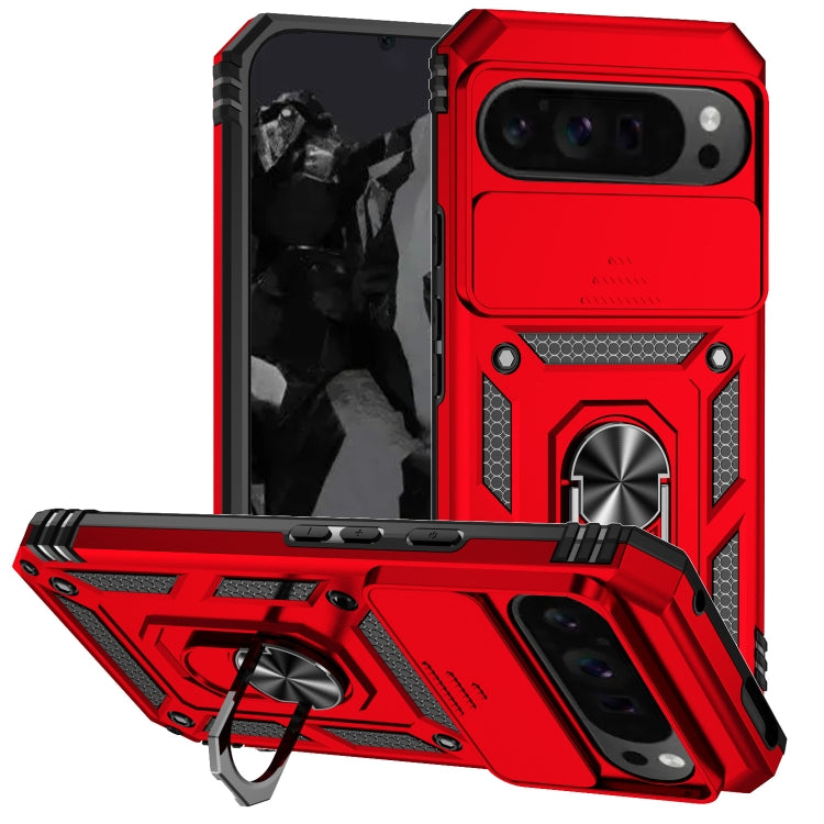 For Google Pixel 9 Pro Sliding Camshield Holder Phone Case(Red) - Google Cases by PMC Jewellery | Online Shopping South Africa | PMC Jewellery | Buy Now Pay Later Mobicred