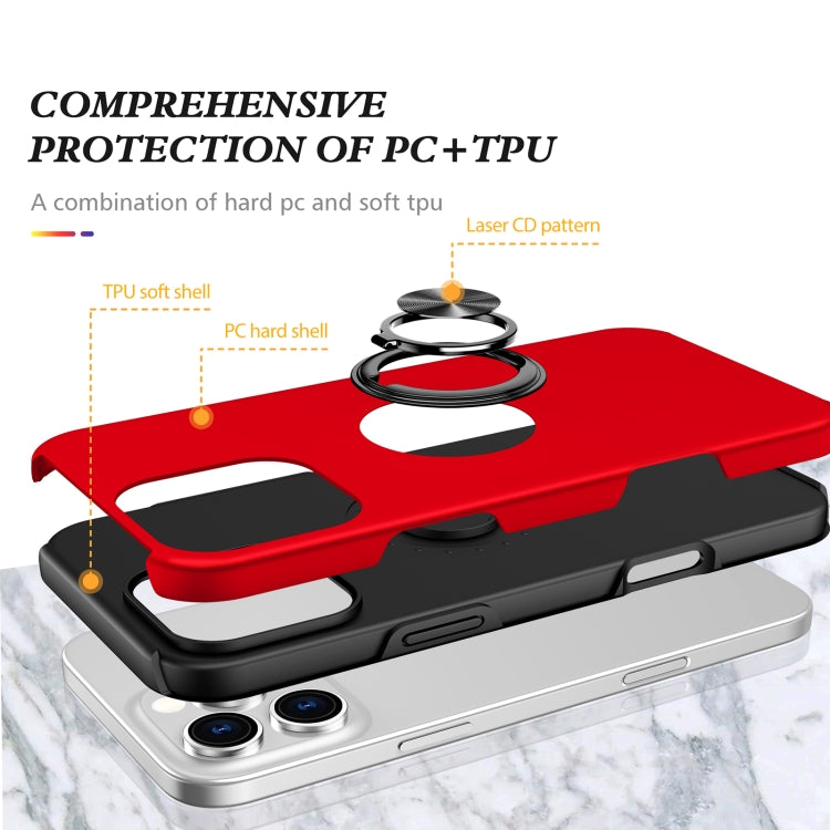 For iPhone 16 Magnetic Ring Holder Phone Case(Red) - iPhone 16 Cases by PMC TechLife | Online Shopping South Africa | PMC TechLife | Buy Now Pay Later Mobicred