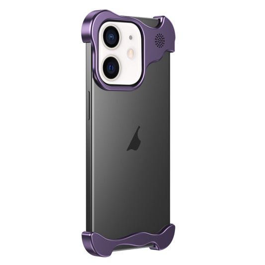 For iPhone 12 Aromatherapy Alloy Frameless Phone Case(Purple) - iPhone 12 / 12 Pro Cases by PMC Jewellery | Online Shopping South Africa | PMC Jewellery | Buy Now Pay Later Mobicred