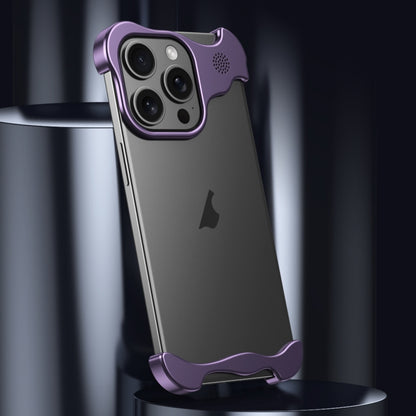 For iPhone 12 Pro Aromatherapy Alloy Frameless Phone Case(Purple) - iPhone 12 / 12 Pro Cases by PMC Jewellery | Online Shopping South Africa | PMC Jewellery | Buy Now Pay Later Mobicred