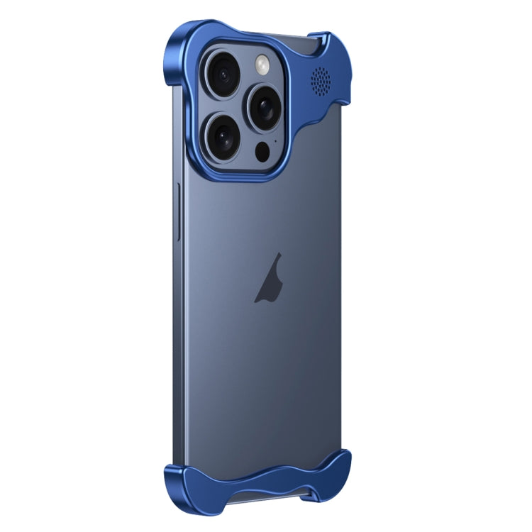 For iPhone 15 Pro Aromatherapy Alloy Frameless Phone Case(Blue) - iPhone 15 Pro Cases by PMC Jewellery | Online Shopping South Africa | PMC Jewellery | Buy Now Pay Later Mobicred