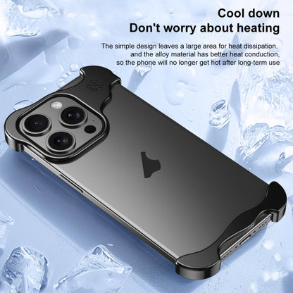 For iPhone 15 Pro Aromatherapy Alloy Frameless Phone Case(Black) - iPhone 15 Pro Cases by PMC Jewellery | Online Shopping South Africa | PMC Jewellery | Buy Now Pay Later Mobicred