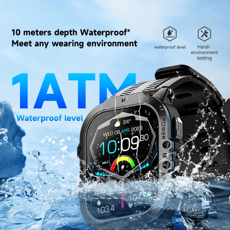 LEMFO C26 1.96 inch Sport Smart Watch, Support Bluetooth Call / Message Notification / Heart Rate / Blood Pressure Health Monitor(Blue) - Smart Watches by LEMFO | Online Shopping South Africa | PMC Jewellery | Buy Now Pay Later Mobicred