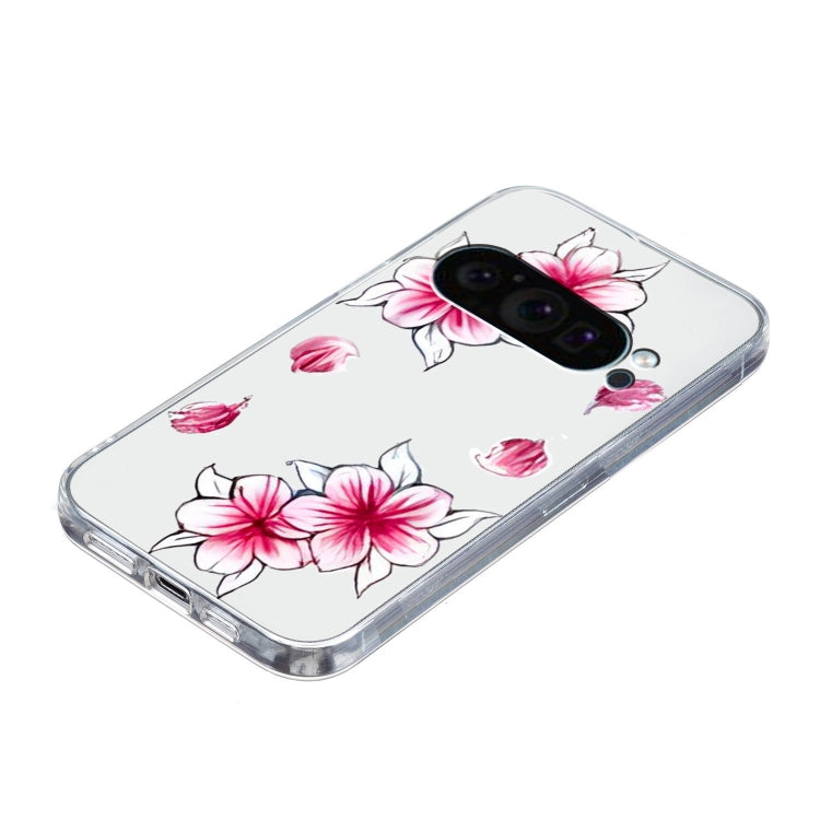 For Google Pixel 9 Colored Drawing Pattern Transparent TPU Phone Case(Sakura) - Google Cases by PMC Jewellery | Online Shopping South Africa | PMC Jewellery | Buy Now Pay Later Mobicred