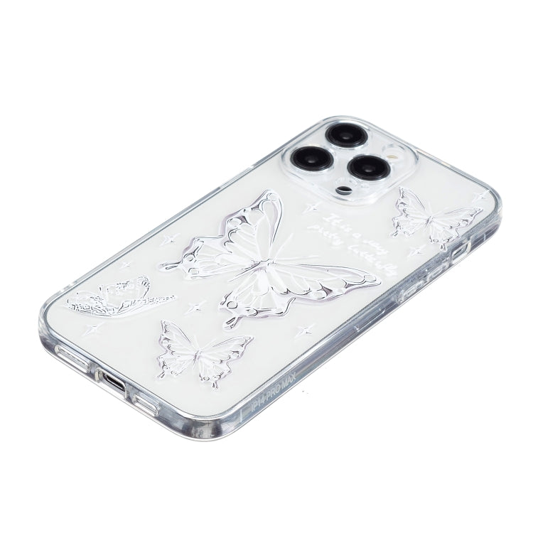 For iPhone 16 Pro Colored Drawing Pattern Transparent TPU Phone Case(Butterflies) - iPhone 16 Pro Cases by PMC TechLife | Online Shopping South Africa | PMC TechLife | Buy Now Pay Later Mobicred