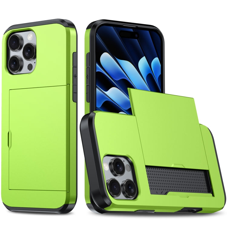 For iPhone 16 Pro Shockproof Armor Phone Case with Card Slot(Green) - iPhone 16 Pro Cases by PMC TechLife | Online Shopping South Africa | PMC TechLife | Buy Now Pay Later Mobicred