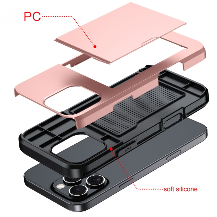 For iPhone 16 Plus Shockproof Armor Phone Case with Card Slot(Gold) - iPhone 16 Plus Cases by PMC TechLife | Online Shopping South Africa | PMC TechLife | Buy Now Pay Later Mobicred