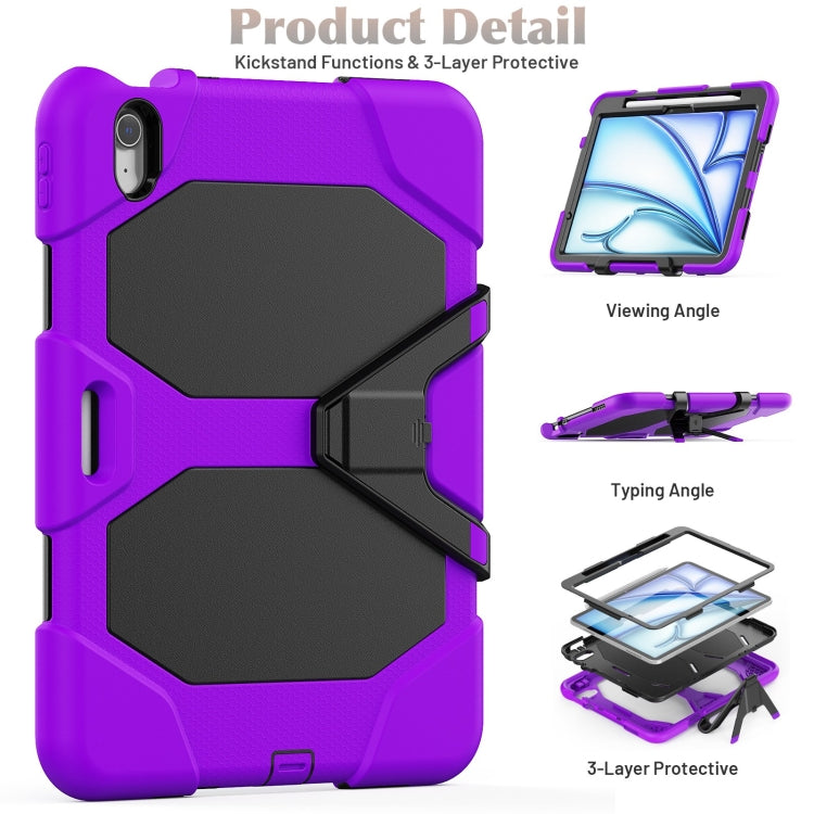 For iPad Air 11 2024 Colorful Silicone Heavy Duty Hybrid PC Tablet Case(Purple) - iPad Air 11 2024 Cases by PMC Jewellery | Online Shopping South Africa | PMC Jewellery | Buy Now Pay Later Mobicred
