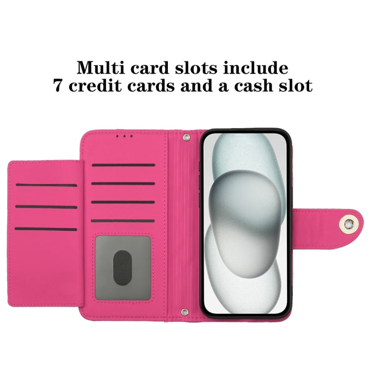 For Blackview A53 Rhombic Texture Flip Leather Phone Case with Lanyard(Rose Red) - More Brand by PMC TechLife | Online Shopping South Africa | PMC TechLife | Buy Now Pay Later Mobicred