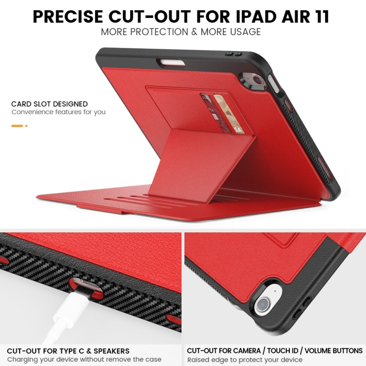 For iPad Air 11 2024 Smart B Magnetic Holder Leather Tablet Case(Red) - iPad Air 11 2024 Cases by PMC Jewellery | Online Shopping South Africa | PMC Jewellery | Buy Now Pay Later Mobicred