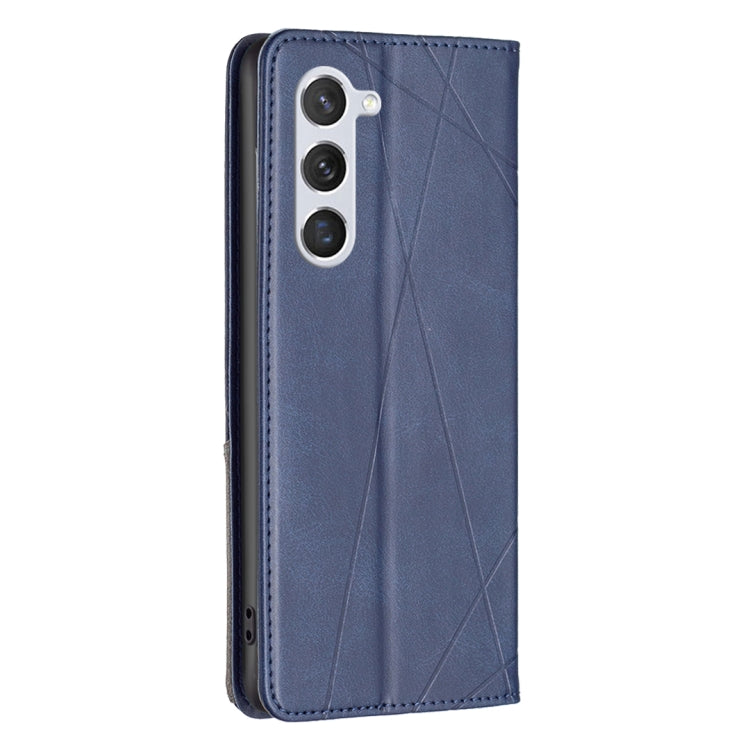 For Samsung Galaxy S25 5G Rhombus Texture Magnetic Leather Phone Case(Blue) - Galaxy S25 5G Cases by PMC Jewellery | Online Shopping South Africa | PMC Jewellery | Buy Now Pay Later Mobicred