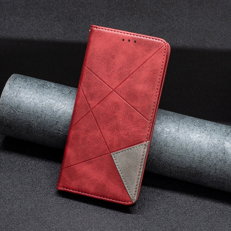 For Samsung Galaxy S25+ 5G Rhombus Texture Magnetic Leather Phone Case(Red) - Galaxy S25+ 5G Cases by PMC Jewellery | Online Shopping South Africa | PMC Jewellery | Buy Now Pay Later Mobicred