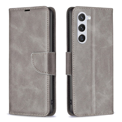 For Samsung Galaxy S25 5G Lambskin Texture Pure Color Flip Leather Phone Case(Grey) - Galaxy S25 5G Cases by PMC Jewellery | Online Shopping South Africa | PMC Jewellery | Buy Now Pay Later Mobicred