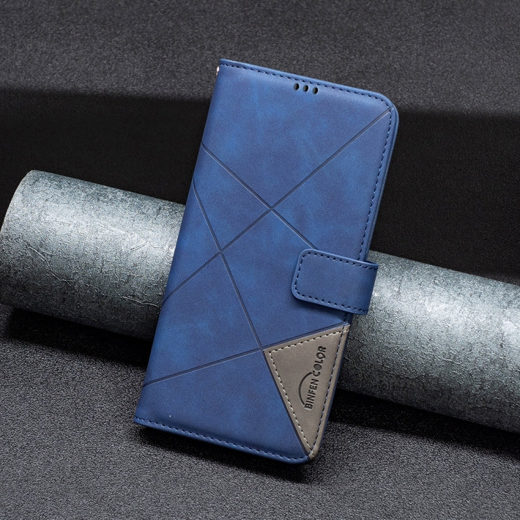 For Samsung Galaxy S25+ 5G Magnetic Buckle Rhombus Texture Leather Phone Case(Blue) - Galaxy S25+ 5G Cases by PMC Jewellery | Online Shopping South Africa | PMC Jewellery | Buy Now Pay Later Mobicred