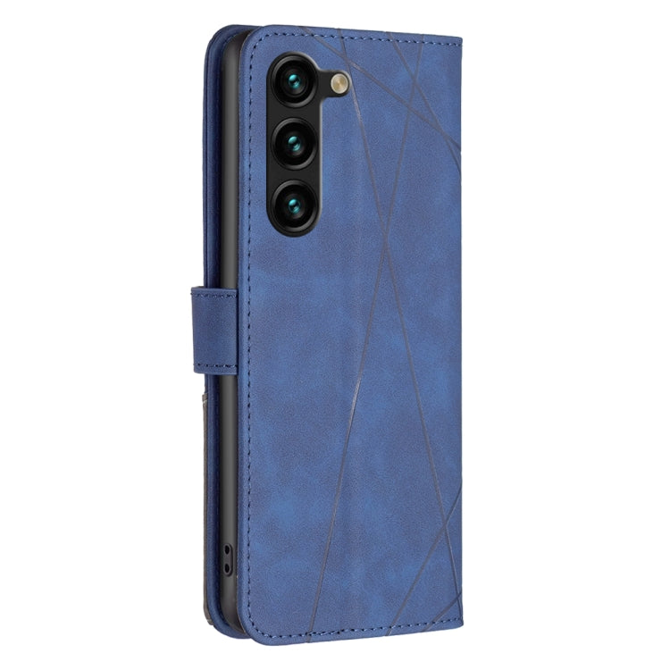 For Samsung Galaxy S25+ 5G Magnetic Buckle Rhombus Texture Leather Phone Case(Blue) - Galaxy S25+ 5G Cases by PMC Jewellery | Online Shopping South Africa | PMC Jewellery | Buy Now Pay Later Mobicred