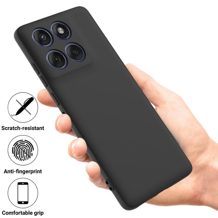For Motorola Edge 60 Pro Solid Color Liquid Silicone Dropproof Full Coverage Phone Case(Black) - free shipping - PMC TechLife - Order now!