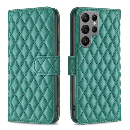 For Samsung Galaxy S25 Ultra 5G Diamond Lattice Wallet Flip Leather Phone Case(Green) - Galaxy S25 Ultra 5G Cases by PMC Jewellery | Online Shopping South Africa | PMC Jewellery | Buy Now Pay Later Mobicred