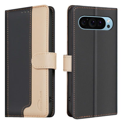 For Google Pixel 9 Color Matching RFID Anti-theft Leather Phone Case(Black) - Google Cases by PMC Jewellery | Online Shopping South Africa | PMC Jewellery | Buy Now Pay Later Mobicred