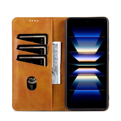 For Samsung Galaxy S24 FE 5G AZNS Magnetic Calf Texture Flip Leather Phone Case(Light Brown) - Galaxy S24 FE 5G Cases by AZNS | Online Shopping South Africa | PMC Jewellery | Buy Now Pay Later Mobicred