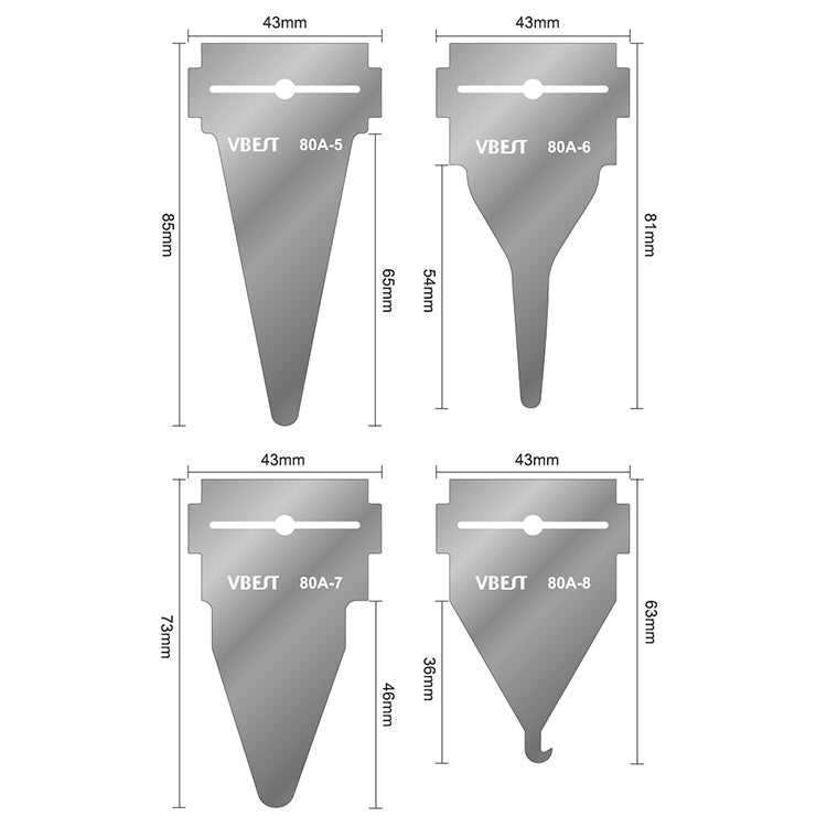 BEST VBST-80A 8 in 1 Stainless Steel Multipurpose Magnetic Double-sided Glue Removal Scraper Set - Dust Remove Tool by BEST | Online Shopping South Africa | PMC Jewellery | Buy Now Pay Later Mobicred
