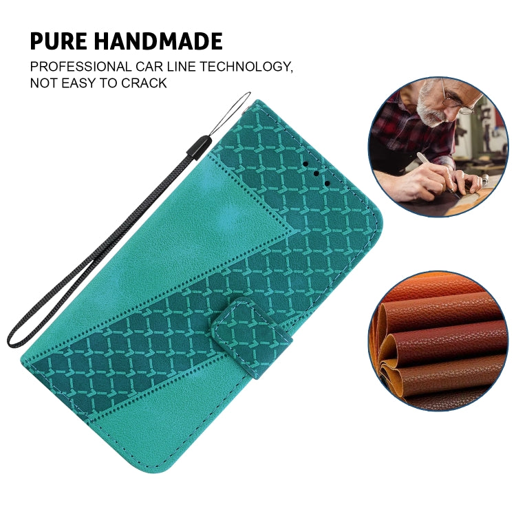 For Xiaomi Redmi K70 / K70 Pro Seven-shaped Embossed Leather Phone Case(Green) - K70 Cases by PMC Jewellery | Online Shopping South Africa | PMC Jewellery | Buy Now Pay Later Mobicred