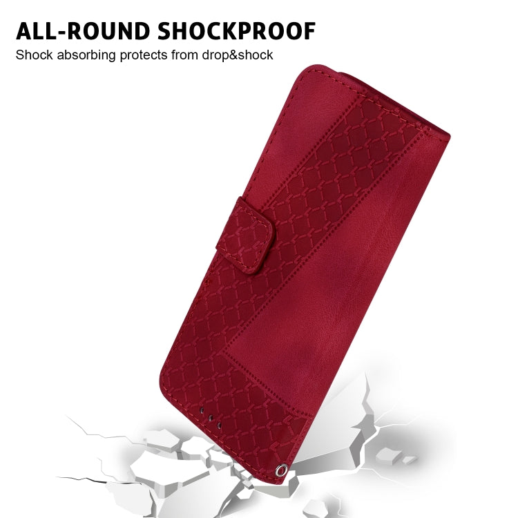 For Xiaomi Redmi K70 / K70 Pro Seven-shaped Embossed Leather Phone Case(Red) - K70 Cases by PMC Jewellery | Online Shopping South Africa | PMC Jewellery | Buy Now Pay Later Mobicred