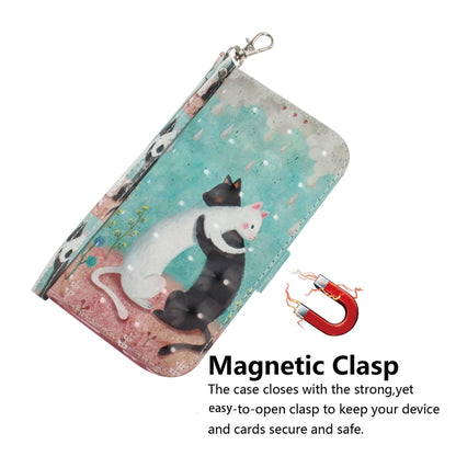 For Xiaomi Redmi K70 Pro / K70 3D Colored Flip Leather Phone Case(Black White Cat) - K70 Cases by PMC Jewellery | Online Shopping South Africa | PMC Jewellery | Buy Now Pay Later Mobicred