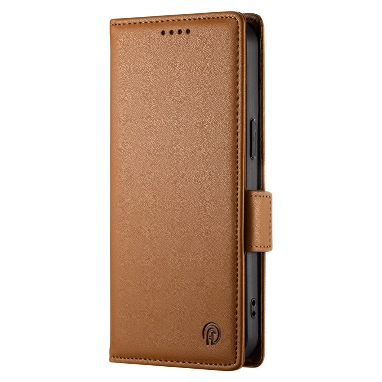 For Google Pixel 9 Pro Side Buckle Magnetic Frosted Leather Phone Case(Brown) - Google Cases by PMC Jewellery | Online Shopping South Africa | PMC Jewellery | Buy Now Pay Later Mobicred