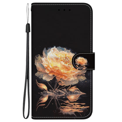 For Xiaomi Redmi K70 Pro / K70 Crystal Texture Colored Drawing Leather Phone Case(Gold Peony) - K70 Cases by PMC Jewellery | Online Shopping South Africa | PMC Jewellery | Buy Now Pay Later Mobicred