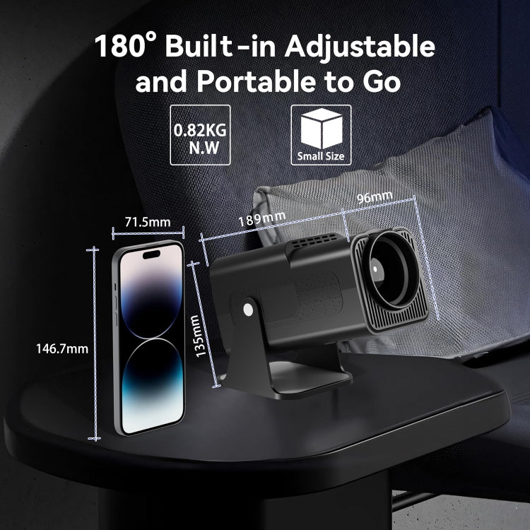 Y6S 4K Android 12.0 Portable Home HD Mini WiFi Projector(US Plug) - Mini Projector by PMC TechLife | Online Shopping South Africa | PMC TechLife | Buy Now Pay Later Mobicred