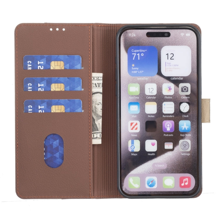For iPhone SE 2024 Color Matching RFID Anti-theft Leather Phone Case(Brown) - More iPhone Cases by PMC Jewellery | Online Shopping South Africa | PMC Jewellery | Buy Now Pay Later Mobicred