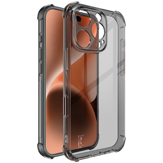 For iPhone 16 Pro imak Shockproof Airbag TPU Phone Case(Transparent Black) - iPhone 16 Pro Cases by imak | Online Shopping South Africa | PMC Jewellery | Buy Now Pay Later Mobicred