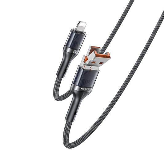 Yesido CA165L 27W USB + USB-C / Type-C to 8 Pin 2 in 1 Fast Charging Data Cable, Length:1.2m(Black) - 2 in 1 Cable by Yesido | Online Shopping South Africa | PMC Jewellery | Buy Now Pay Later Mobicred