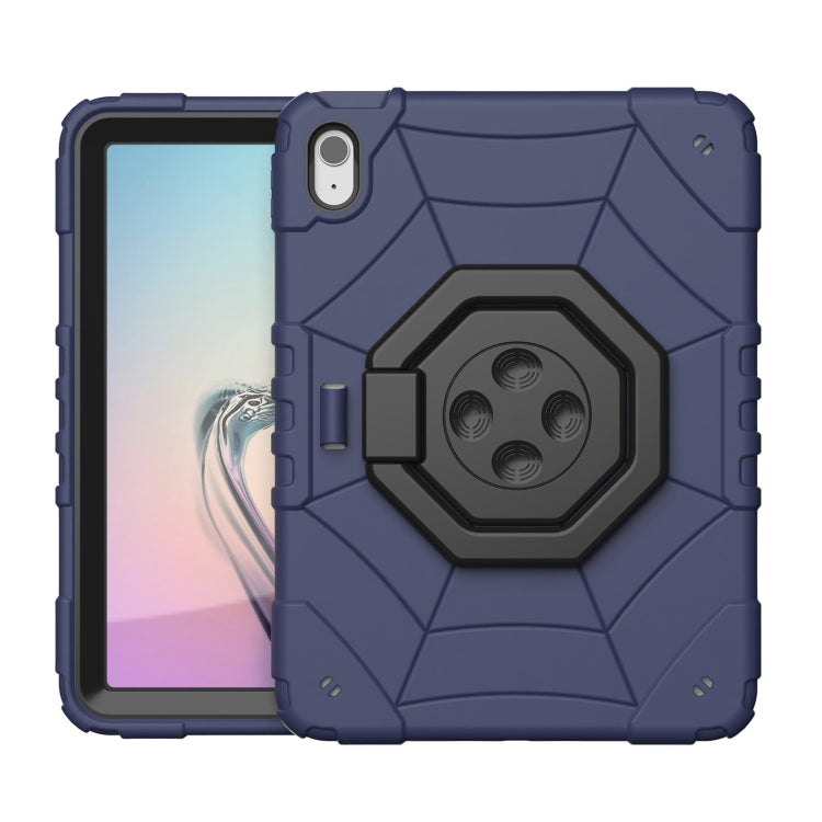 For iPad Air 11 2025 / 2024 Spider Turntable Handle Stress Relief Tablet Case(Navy Blue Black) - iPad Air 11 2025 / 2024 Cases by PMC Jewellery | Online Shopping South Africa | PMC Jewellery | Buy Now Pay Later Mobicred