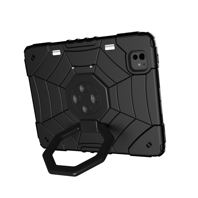 For iPad Pro 11 2024 Spider Turntable Handle Stress Relief Tablet Case(Black) - iPad Pro 11 2024 Cases by PMC Jewellery | Online Shopping South Africa | PMC Jewellery | Buy Now Pay Later Mobicred