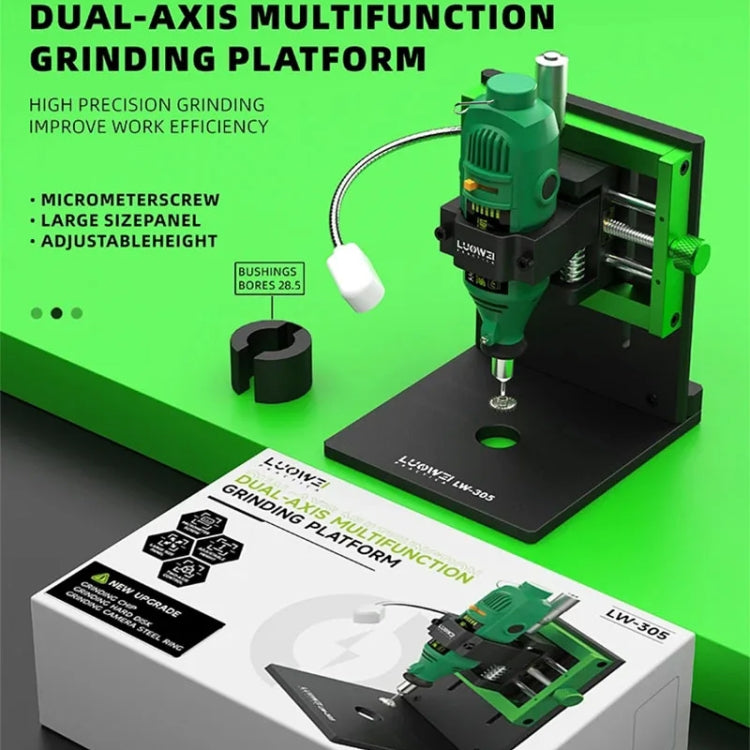 Luowei LW-305 Dual Axis Multifunctional Screen IC and Camera Outer Iron Ring Grinding Platform - free shipping - PMC TechLife - Order now!