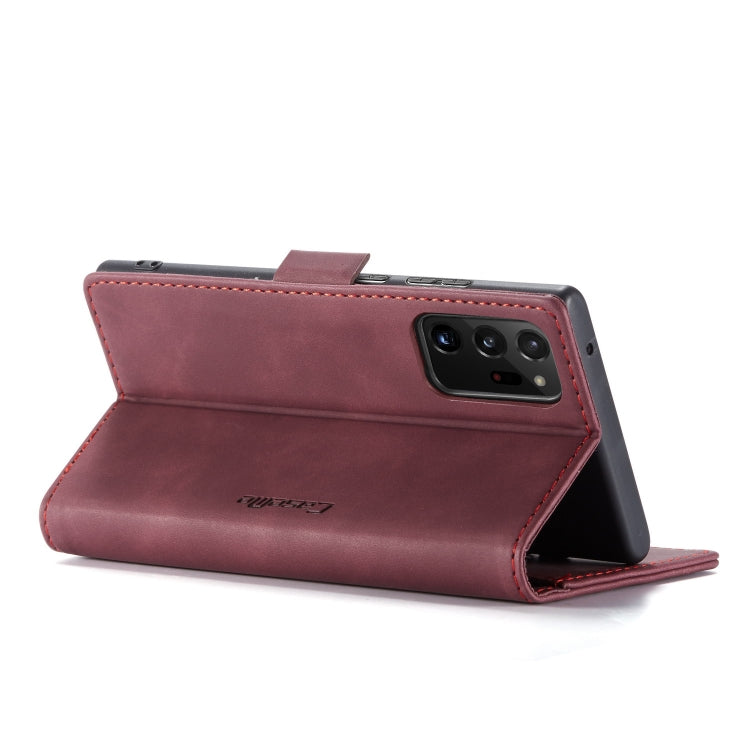 For Samsung Galaxy Note20 Ultra CaseMe Multifunctional Horizontal Flip Leather Case, with Card Slot & Holder & Wallet(Wine Red) - Galaxy Phone Cases by CaseMe | Online Shopping South Africa | PMC Jewellery | Buy Now Pay Later Mobicred