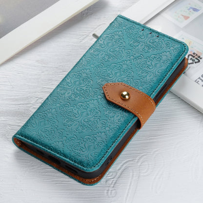 For Samsung Galaxy S25 Ultra 5G European Floral Embossed Leather Phone Case(Blue) - Galaxy S25 Ultra 5G Cases by PMC Jewellery | Online Shopping South Africa | PMC Jewellery | Buy Now Pay Later Mobicred