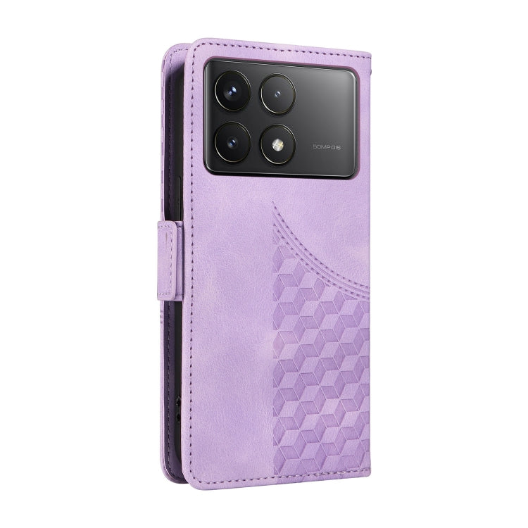 For Redmi K70 / K70 Pro Embossed Rhombus Starry Leather Phone Case(Purple) - K70 Pro Cases by PMC Jewellery | Online Shopping South Africa | PMC Jewellery | Buy Now Pay Later Mobicred