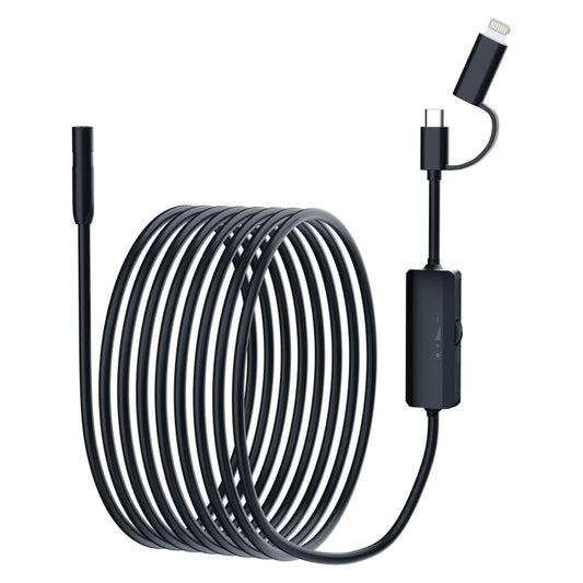 AN112 2 in 1 USB-C / Type-C + 8 Pin Interface 8mm HD Industry Endoscope, Length:5m Soft Tube -  by PMC Jewellery | Online Shopping South Africa | PMC Jewellery | Buy Now Pay Later Mobicred