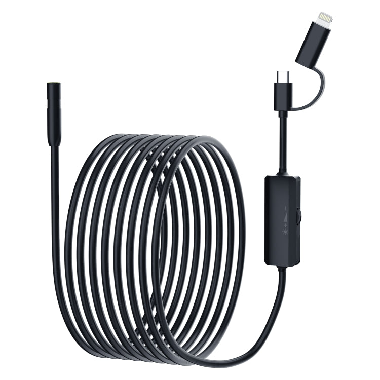 AN112 2 in 1 USB-C / Type-C + 8 Pin Interface 8mm HD Industry Endoscope, Length:10m Hard Tube -  by PMC Jewellery | Online Shopping South Africa | PMC Jewellery | Buy Now Pay Later Mobicred