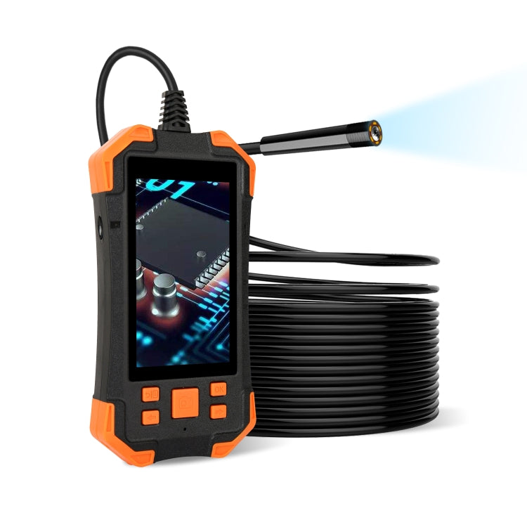 T20 4.3 inch IPS Screen 5.5mm Single Camera IP67 Waterproof Hard Cable Digital Endoscope, Length:10m(Black Orange) -  by PMC Jewellery | Online Shopping South Africa | PMC Jewellery | Buy Now Pay Later Mobicred