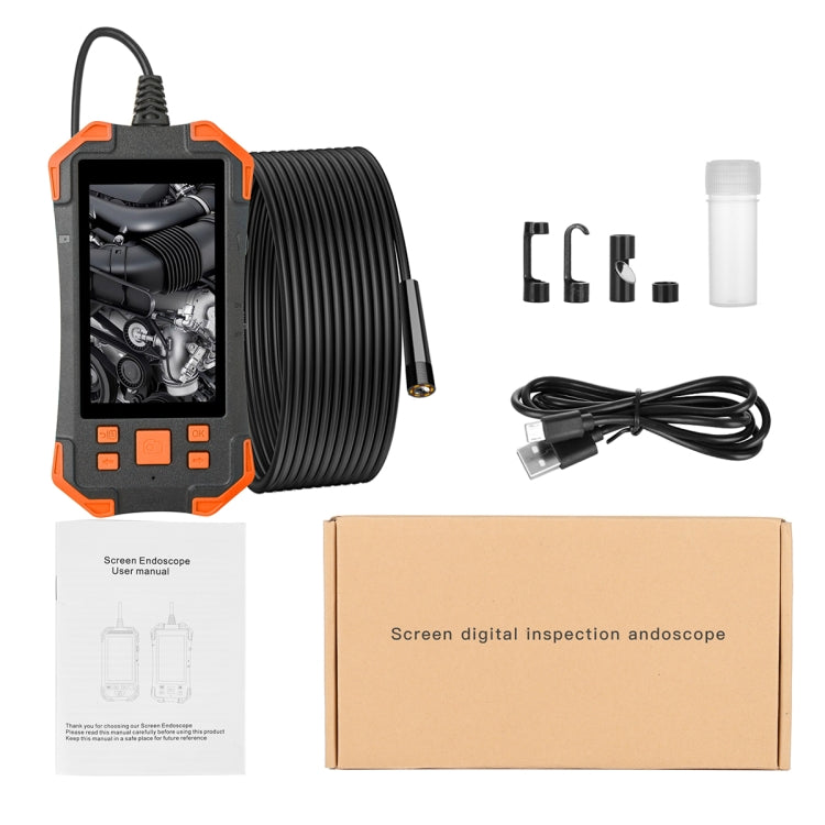 T20 4.3 inch IPS Screen 5.5mm Single Camera IP67 Waterproof Hard Cable Digital Endoscope, Length:3.5m(Black Orange) -  by PMC TechLife | Online Shopping South Africa | PMC TechLife | Buy Now Pay Later Mobicred