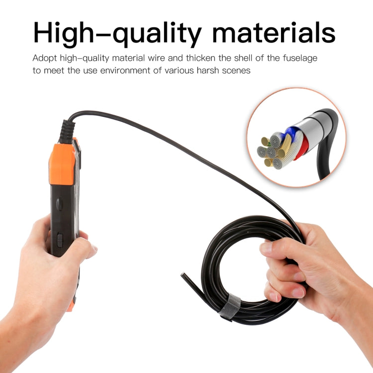 T20 4.3 inch IPS Screen 3.9mm Single Camera IP67 Waterproof Hard Cable Digital Endoscope, Length:2m(Black Orange) -  by PMC Jewellery | Online Shopping South Africa | PMC Jewellery | Buy Now Pay Later Mobicred