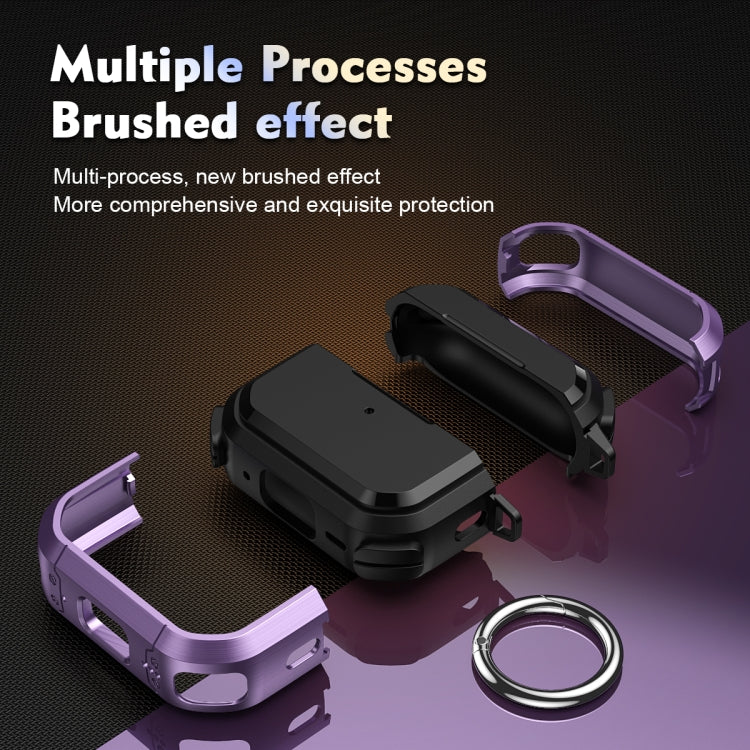 For AirPods Pro / Pro 2 Armor TPU + PC Earbuds Box Protective Case with Metal Buckle(Black) - free shipping - PMC Jewellery - Order now!