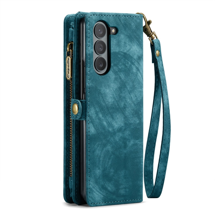 For Samsung Galaxy Z Fold6 5G CaseMe 008 Multifunctional Zipper Wallet Leather Phone Case with Lanyard(Blue) - Galaxy Z Fold6 5G Cases by CaseMe | Online Shopping South Africa | PMC Jewellery | Buy Now Pay Later Mobicred