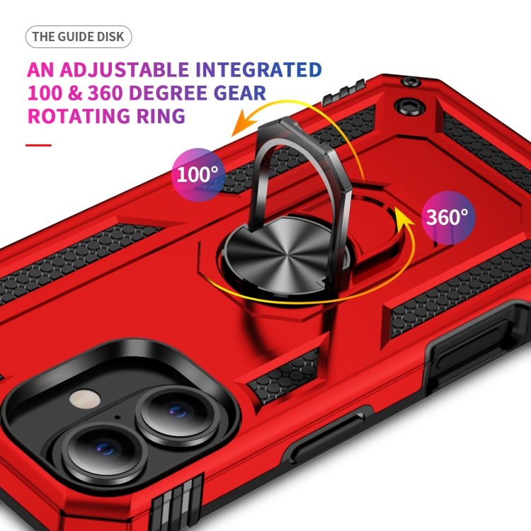 For iPhone 16 Shockproof TPU Hybrid PC Phone Case with Holder(Red) - iPhone 16 Cases by PMC TechLife | Online Shopping South Africa | PMC TechLife | Buy Now Pay Later Mobicred