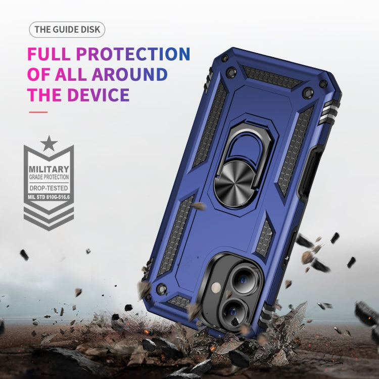 For iPhone 16 Plus Shockproof TPU Hybrid PC Phone Case with Holder(Blue) - iPhone 16 Plus Cases by PMC Jewellery | Online Shopping South Africa | PMC Jewellery | Buy Now Pay Later Mobicred